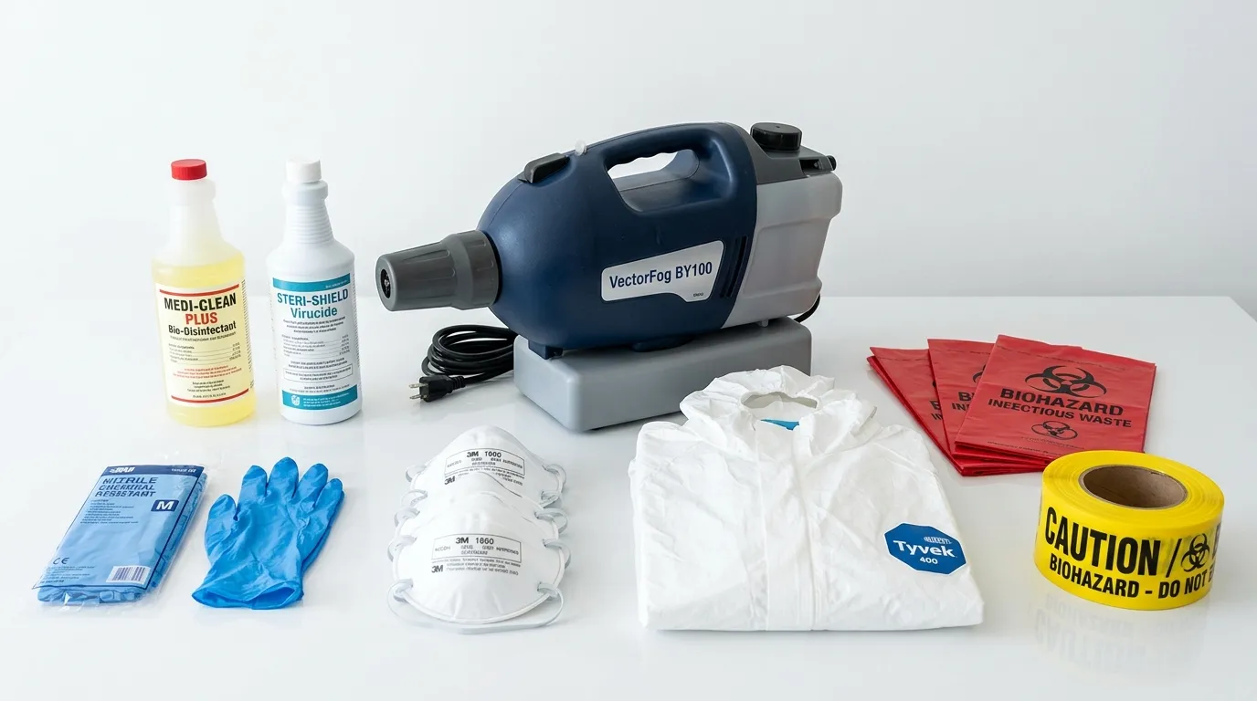 Professional biohazard remediation crew working in Franklin Park